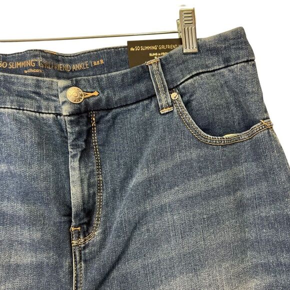 Chicos So Slimming Girlfriend Slim Leg Ankle Jeans chicos 2.5 embroidered jeans - Picture 8 of 16